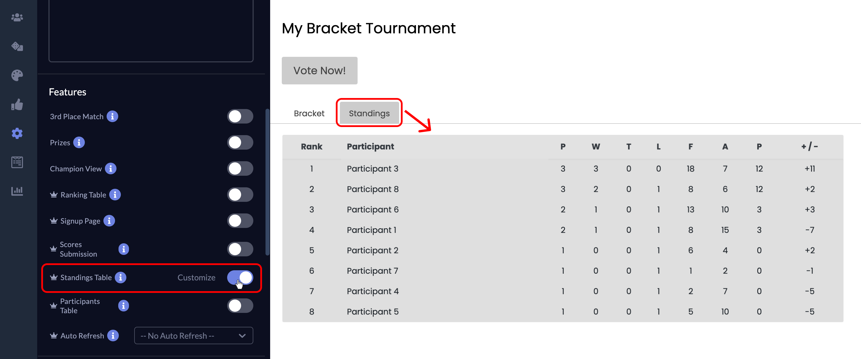 How to Create a Standings Table in the Brackets? – Common Ninja