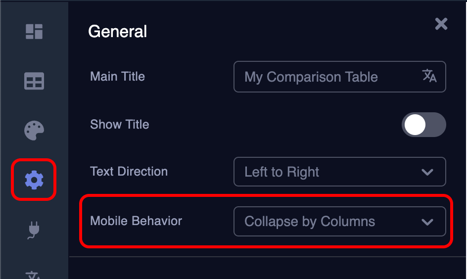 How to Change The Comparison Table Display On Mobile Screens – Common Ninja