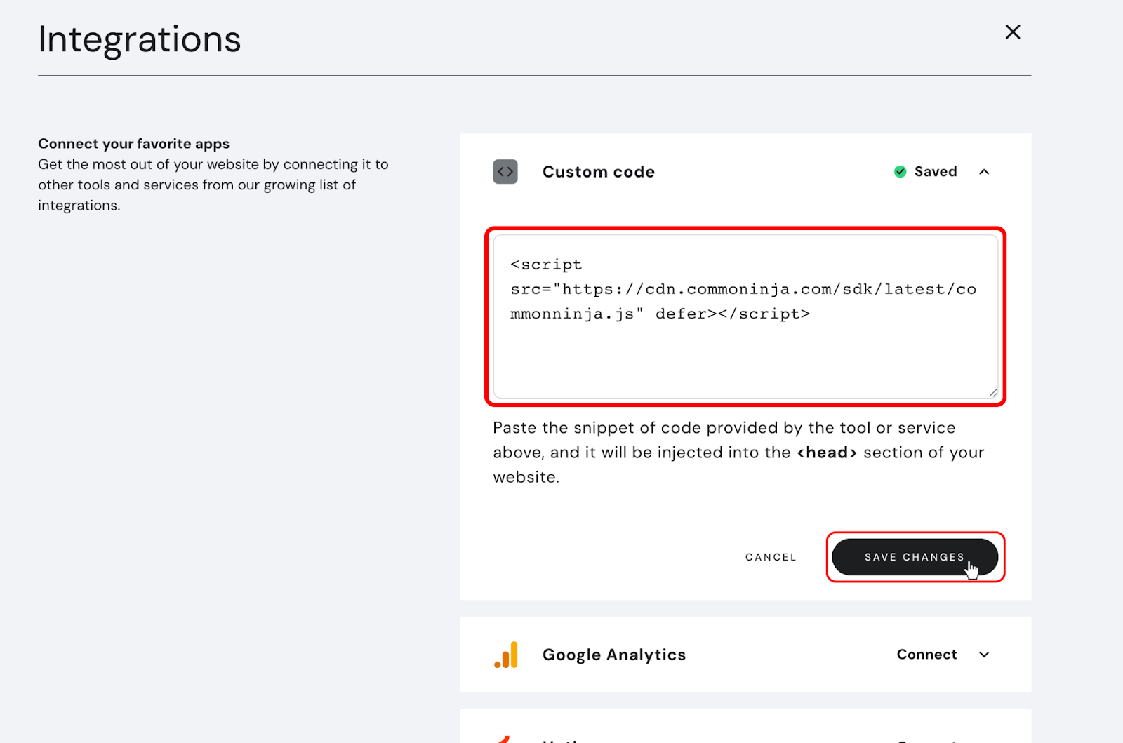 How to Add Common Ninja’s Script Globally on Hostinger & Zyro – Common ...